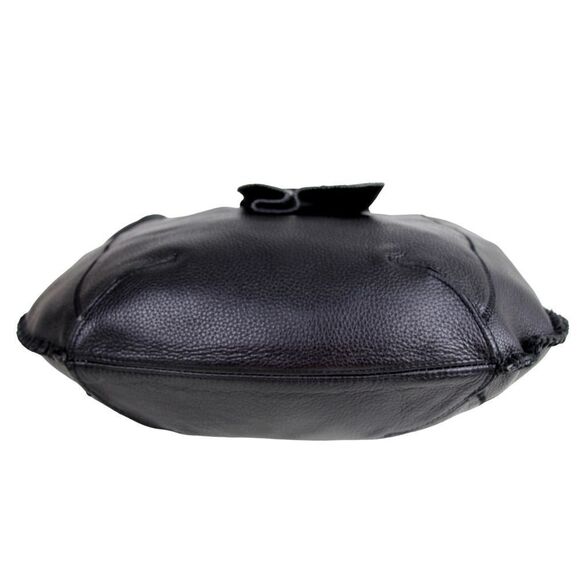 Chi by Carlos Falchi BLACK GENUINE LEATHER AND SNAKESKIN SHOULDER BAG HOBO PURSE - Picture 5 of 11